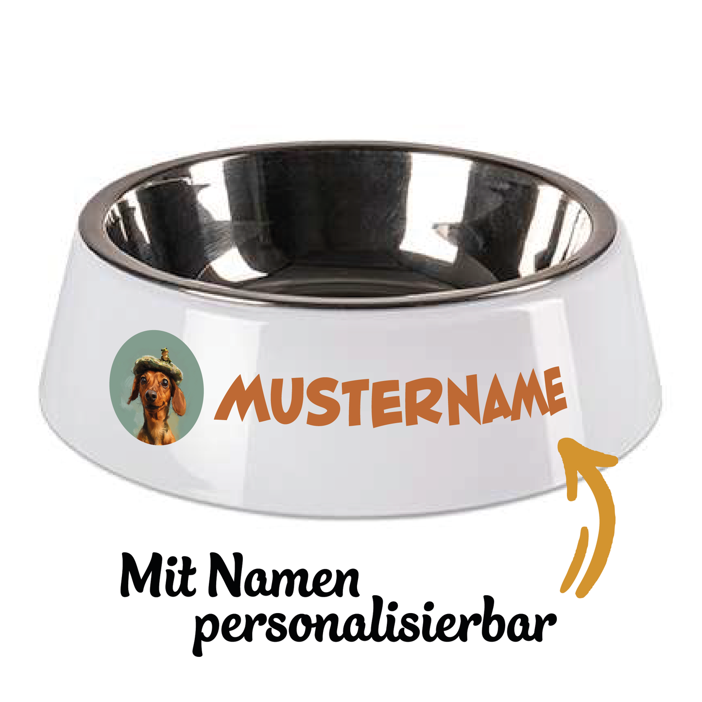 Personalisierbarer "Mr. Wiener" Hundenapf mit Einsatz