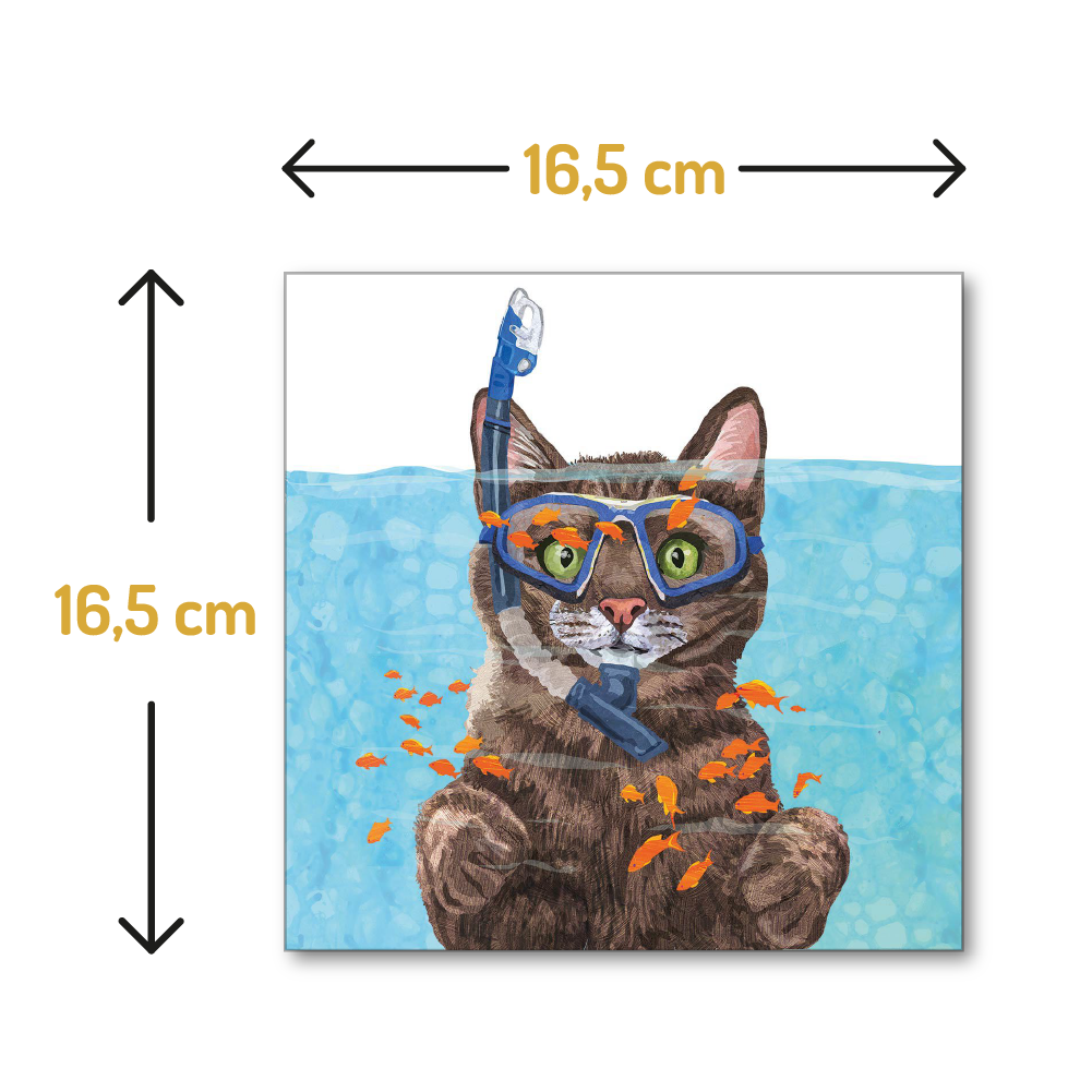 Taucherkatze Papierservietten