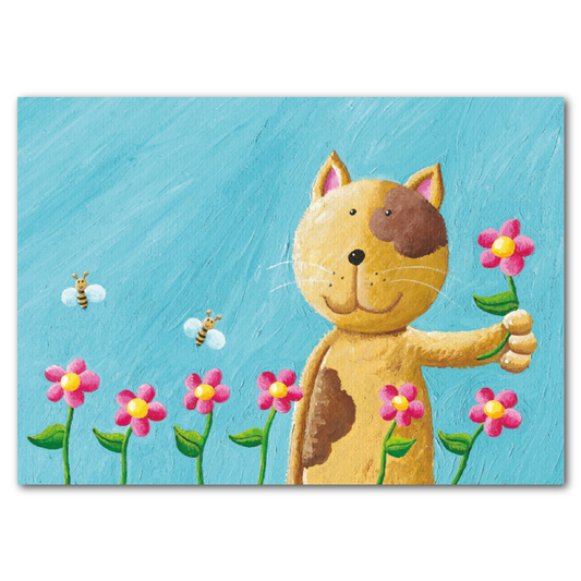Blumenkatze Postkarte