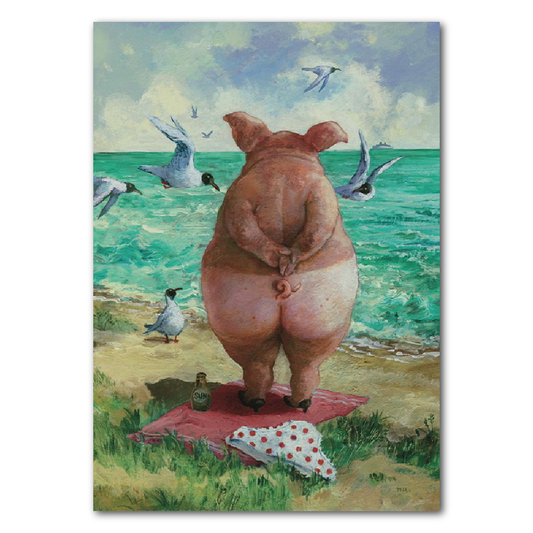 Das Schweinedrama Postkarte