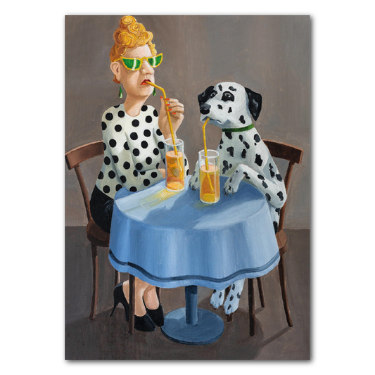 Dinner for Dalmatians Postkarte
