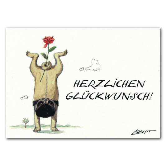 Herzlichen Glückwunsch Rose Postkarte