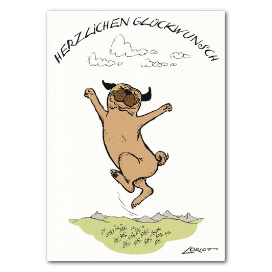 Herzlichen Glückwunsch Hund Postkarte