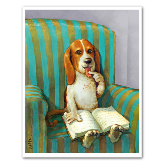 Lesehund Postkarte